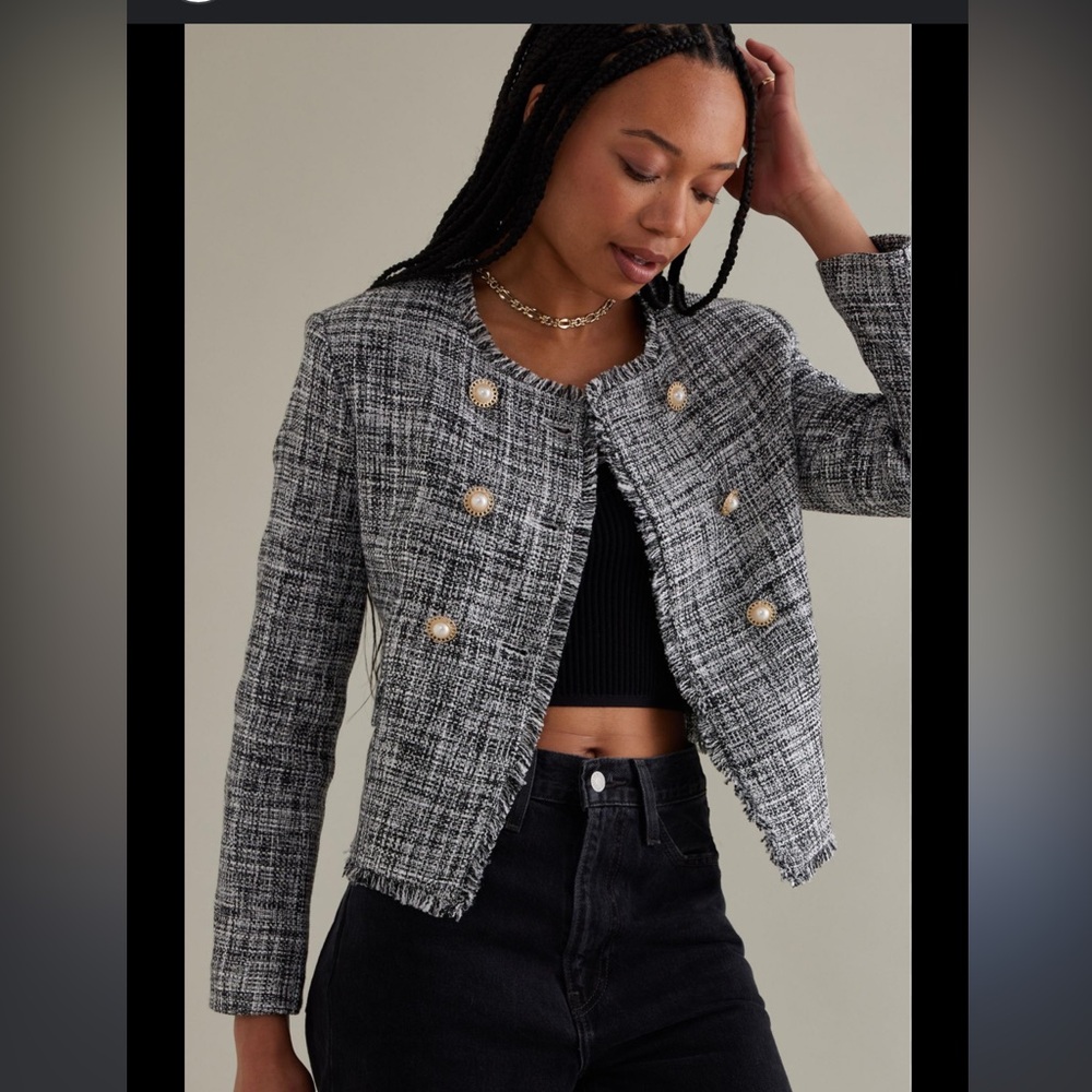 Maeve Double Breasted Tweed Jacket New with Tags
